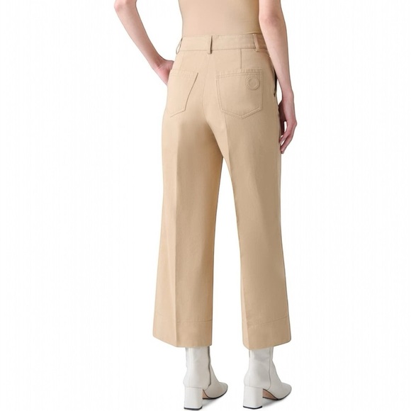 Akris Punto Chiara Crop Wide Leg Trouser Cashew 18 - Picture 3 of 16